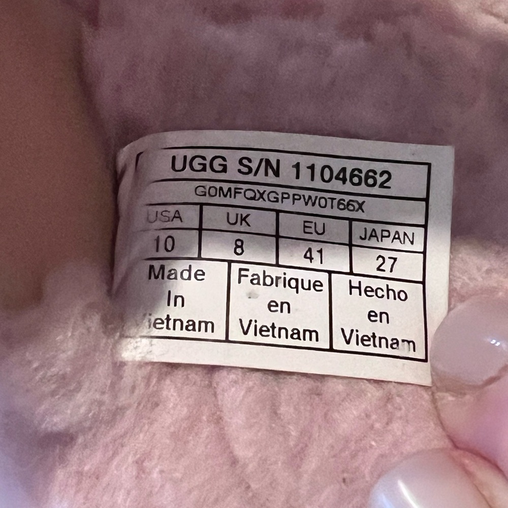UGG FURRY SLIDES/SLIPPERS SIZE 10 BABY PINK - Picture 3 of 6